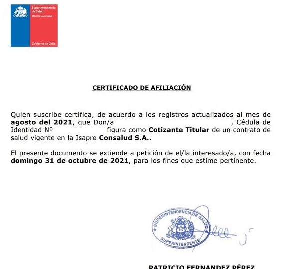 Certificado de afiliación 1