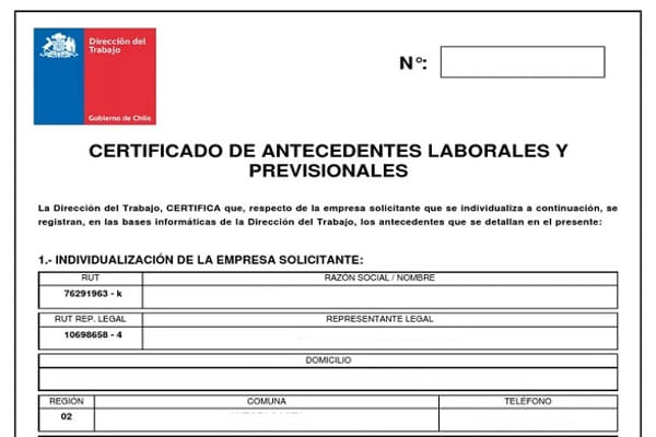 Certificado de antecedentes laborales y previsionales