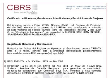 Certificado de hipotecas y gravámenes 1