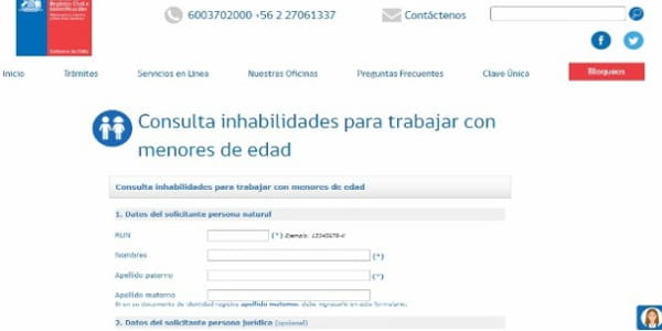 certificado inhabilidad para trabajar con niños registro civil