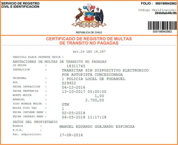 Cómo averiguar si un vehículo tiene infracciones, obtenga el certificado de multas