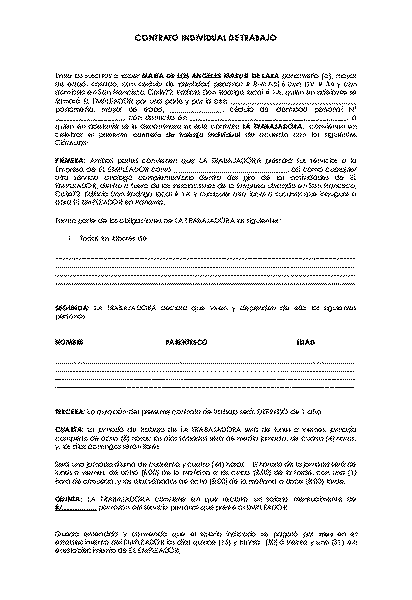 Contrato individual de trabajo