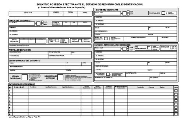 Documento de posesión efectiva